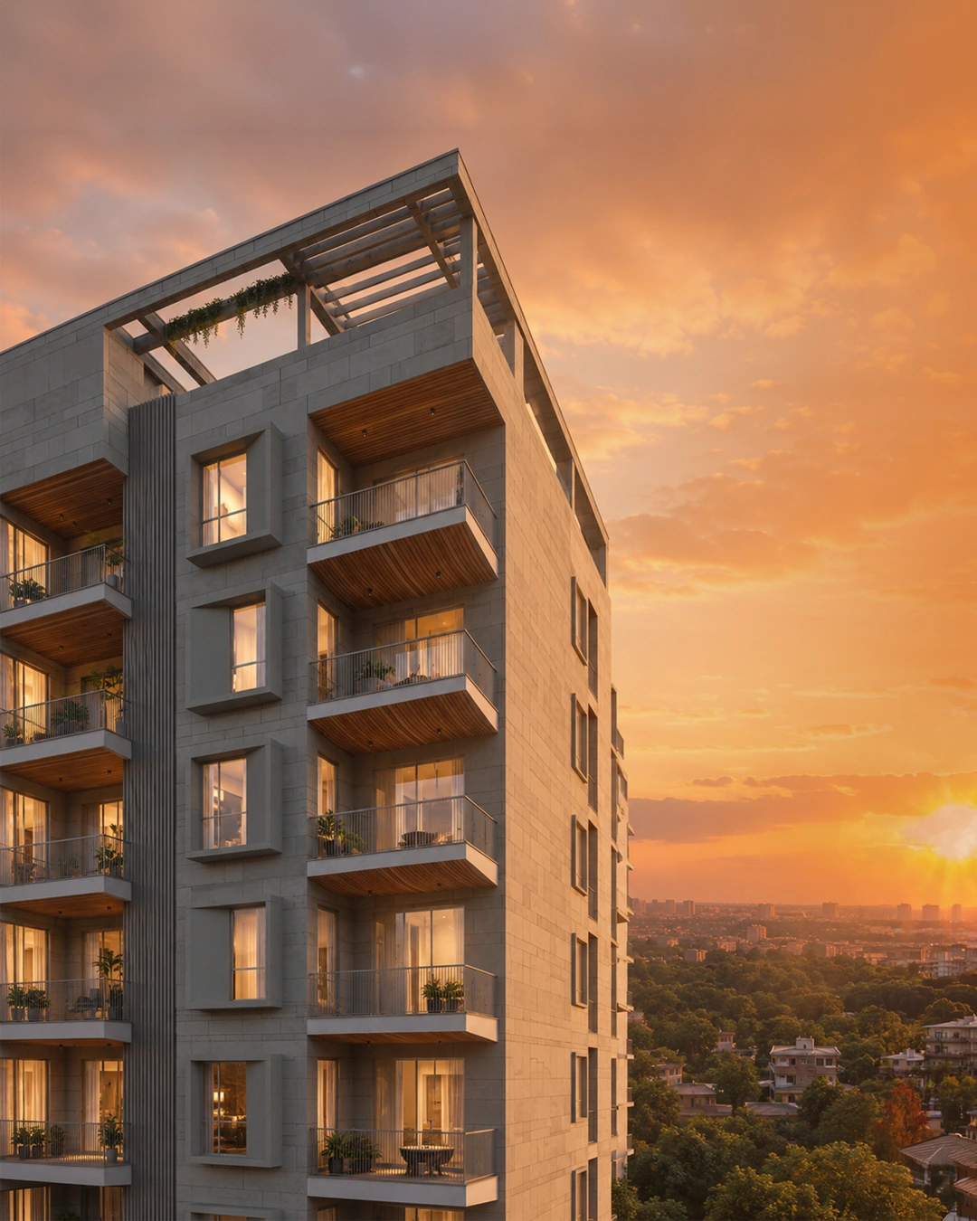 Pink Oaks Bani Park Residences with Nahargarh View